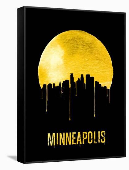 Minneapolis Skyline Yellow-null-Framed Stretched Canvas
