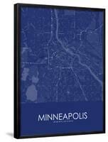 Minneapolis, United States of America Blue Map-null-Framed Poster