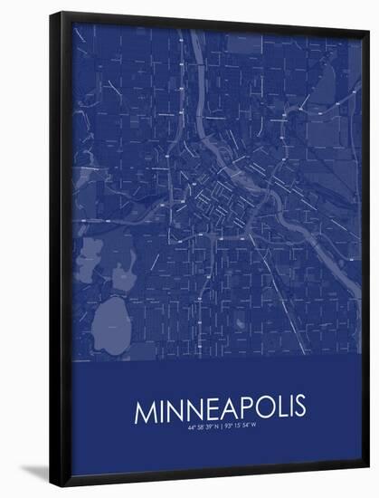 Minneapolis, United States of America Blue Map-null-Framed Poster