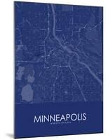 Minneapolis, United States of America Blue Map-null-Mounted Poster