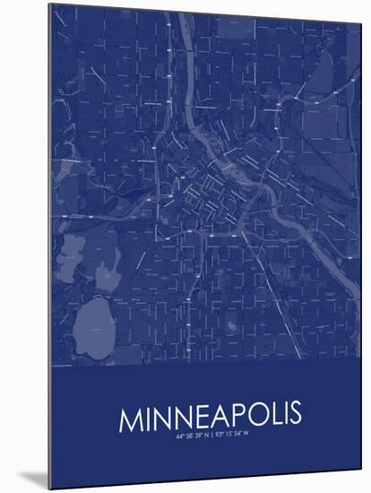 Minneapolis, United States of America Blue Map-null-Mounted Poster