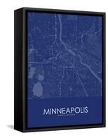 Minneapolis, United States of America Blue Map-null-Framed Stretched Canvas