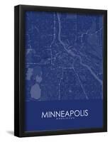 Minneapolis, United States of America Blue Map-null-Framed Poster