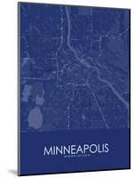 Minneapolis, United States of America Blue Map-null-Mounted Poster