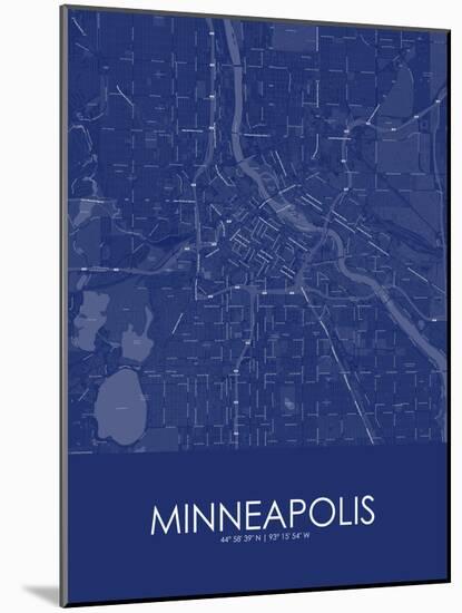 Minneapolis, United States of America Blue Map-null-Mounted Poster