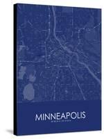 Minneapolis, United States of America Blue Map-null-Stretched Canvas