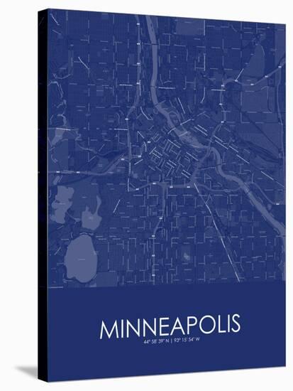 Minneapolis, United States of America Blue Map-null-Stretched Canvas