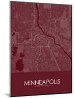 Minneapolis, United States of America Red Map-null-Mounted Poster