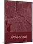 Minneapolis, United States of America Red Map-null-Mounted Poster