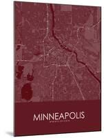 Minneapolis, United States of America Red Map-null-Mounted Poster