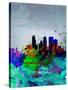 Minneapolis Watercolor Skyline-NaxArt-Stretched Canvas