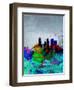 Minneapolis Watercolor Skyline-NaxArt-Framed Art Print