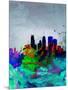 Minneapolis Watercolor Skyline-NaxArt-Mounted Art Print