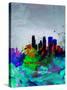 Minneapolis Watercolor Skyline-NaxArt-Stretched Canvas