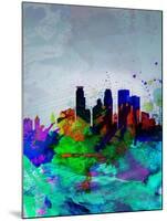 Minneapolis Watercolor Skyline-NaxArt-Mounted Art Print