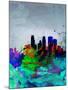 Minneapolis Watercolor Skyline-NaxArt-Mounted Art Print