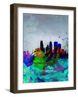 Minneapolis Watercolor Skyline-NaxArt-Framed Art Print