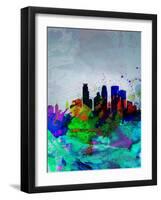 Minneapolis Watercolor Skyline-NaxArt-Framed Art Print