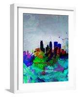 Minneapolis Watercolor Skyline-NaxArt-Framed Art Print