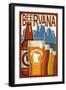 Minnesota - Beervana Vintage Sign-Lantern Press-Framed Art Print