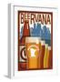 Minnesota - Beervana Vintage Sign-Lantern Press-Framed Art Print