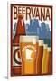 Minnesota - Beervana Vintage Sign-Lantern Press-Framed Art Print