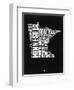 Minnesota Black and White Map-NaxArt-Framed Art Print