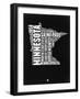 Minnesota Black and White Map-NaxArt-Framed Art Print