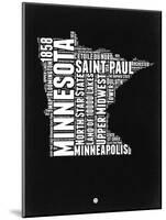 Minnesota Black and White Map-NaxArt-Mounted Art Print