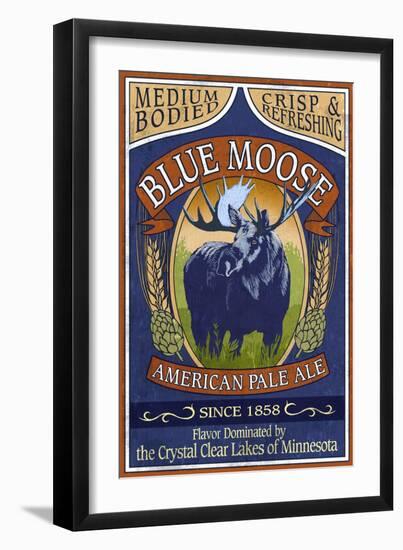 Minnesota - Blue Moose Pale Ale-Lantern Press-Framed Art Print