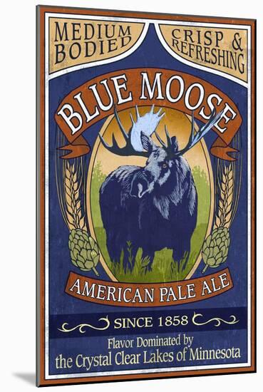 Minnesota - Blue Moose Pale Ale-Lantern Press-Mounted Art Print
