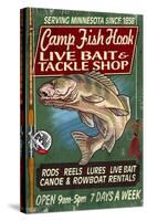 Minnesota - Camp Fish Hook-Lantern Press-Stretched Canvas