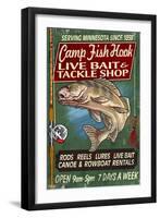 Minnesota - Camp Fish Hook-Lantern Press-Framed Art Print