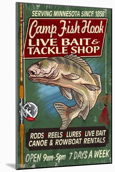 Minnesota - Camp Fish Hook-Lantern Press-Mounted Art Print