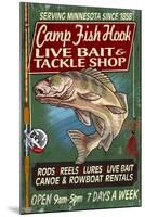 Minnesota - Camp Fish Hook-Lantern Press-Mounted Art Print