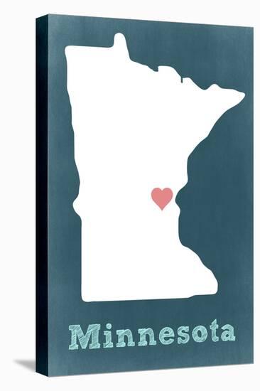 Minnesota - Chalkboard-Lantern Press-Stretched Canvas