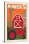 Minnesota - Country - Woodblock-Lantern Press-Stretched Canvas