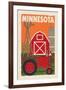 Minnesota - Country - Woodblock-Lantern Press-Framed Art Print