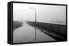 Minnesota, Duluth, Canal Park, Ship Canal in Fog-Peter Hawkins-Framed Stretched Canvas