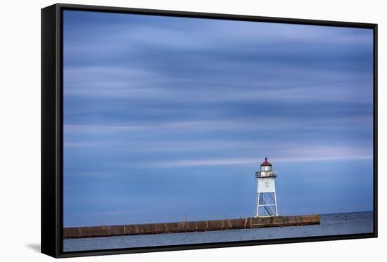 Minnesota, Grand Marais. Grand Marais Lighthouse-Jamie & Judy Wild-Framed Stretched Canvas