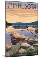 Minnesota - Lake Sunrise Scene-Lantern Press-Mounted Art Print