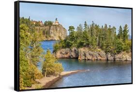 Minnesota, Lake Superior North Shore. Split Rock Lighthouse-Jamie & Judy Wild-Framed Stretched Canvas