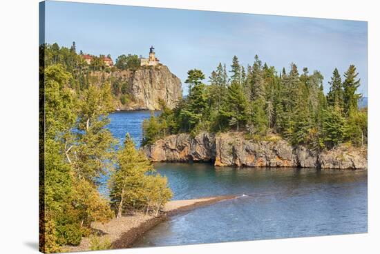 Minnesota, Lake Superior North Shore. Split Rock Lighthouse-Jamie & Judy Wild-Stretched Canvas