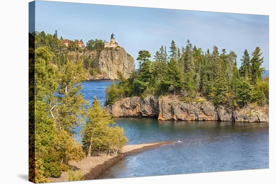 Minnesota, Lake Superior North Shore. Split Rock Lighthouse-Jamie & Judy Wild-Stretched Canvas