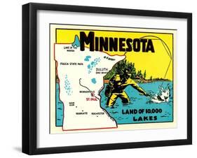 Minnesota, Land of 10,000 Lakes-null-Framed Art Print