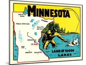 Minnesota, Land of 10,000 Lakes-null-Mounted Art Print