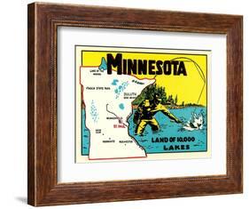 Minnesota, Land of 10,000 Lakes-null-Framed Art Print