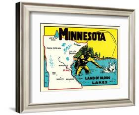 Minnesota, Land of 10,000 Lakes-null-Framed Art Print