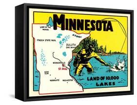 Minnesota, Land of 10,000 Lakes-null-Framed Stretched Canvas