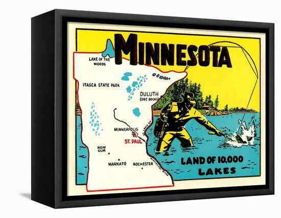 Minnesota, Land of 10,000 Lakes-null-Framed Stretched Canvas